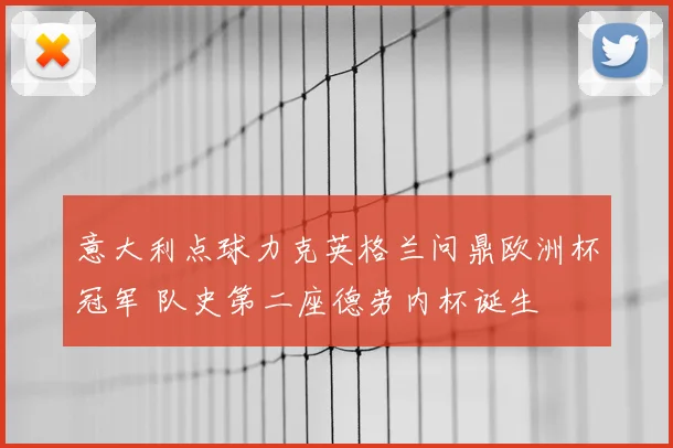 意大利点球力克英格兰问鼎欧洲杯冠军 队史第二座德劳内杯诞生